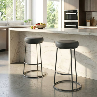 Archan Upholstered Counter Stool with Metal Frame
