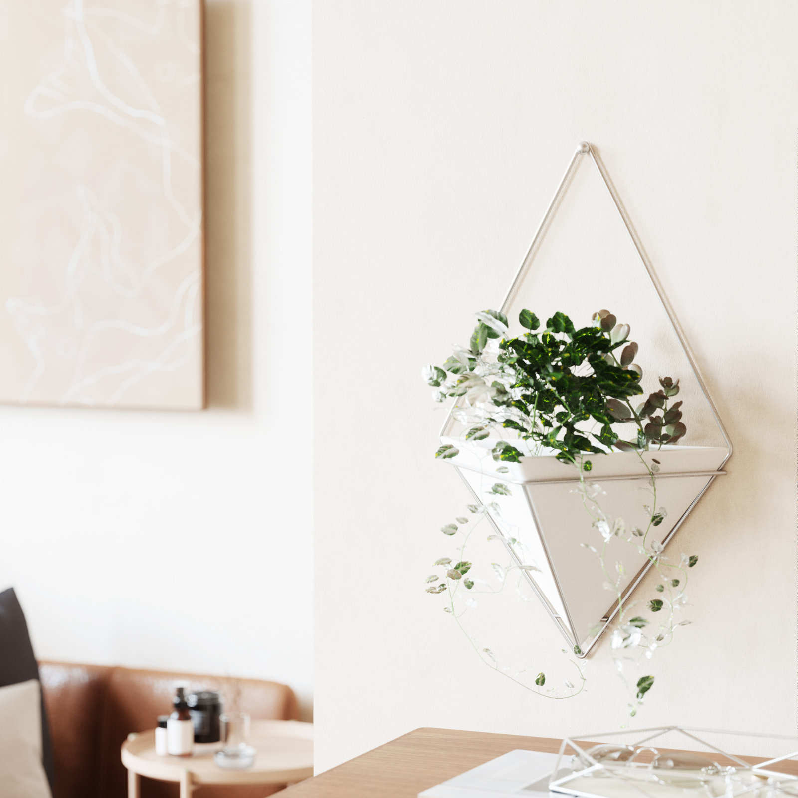 Trigg Wall Decor, White/Nickel