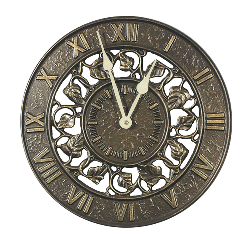 Ivy Silhouette Clock, Verdigris