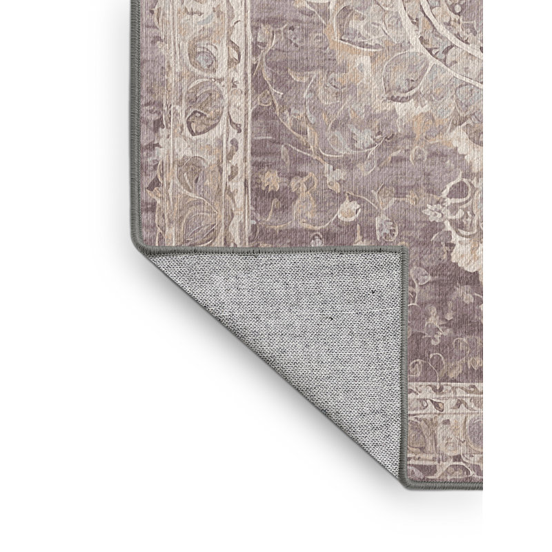 Machine Washable Gray Area Rug, Square 5'