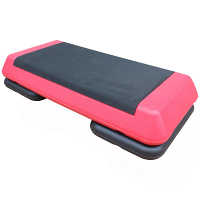 Tapis d'entraînement réglable d'aérobie pour l'entraînement physique et physique rouge et noir avec 2 contremarches