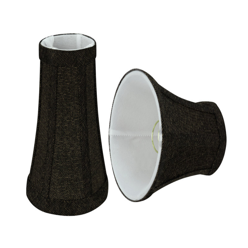 Abat-jour en tissu de style candélabre en cloche de 5 po (attache) noir
