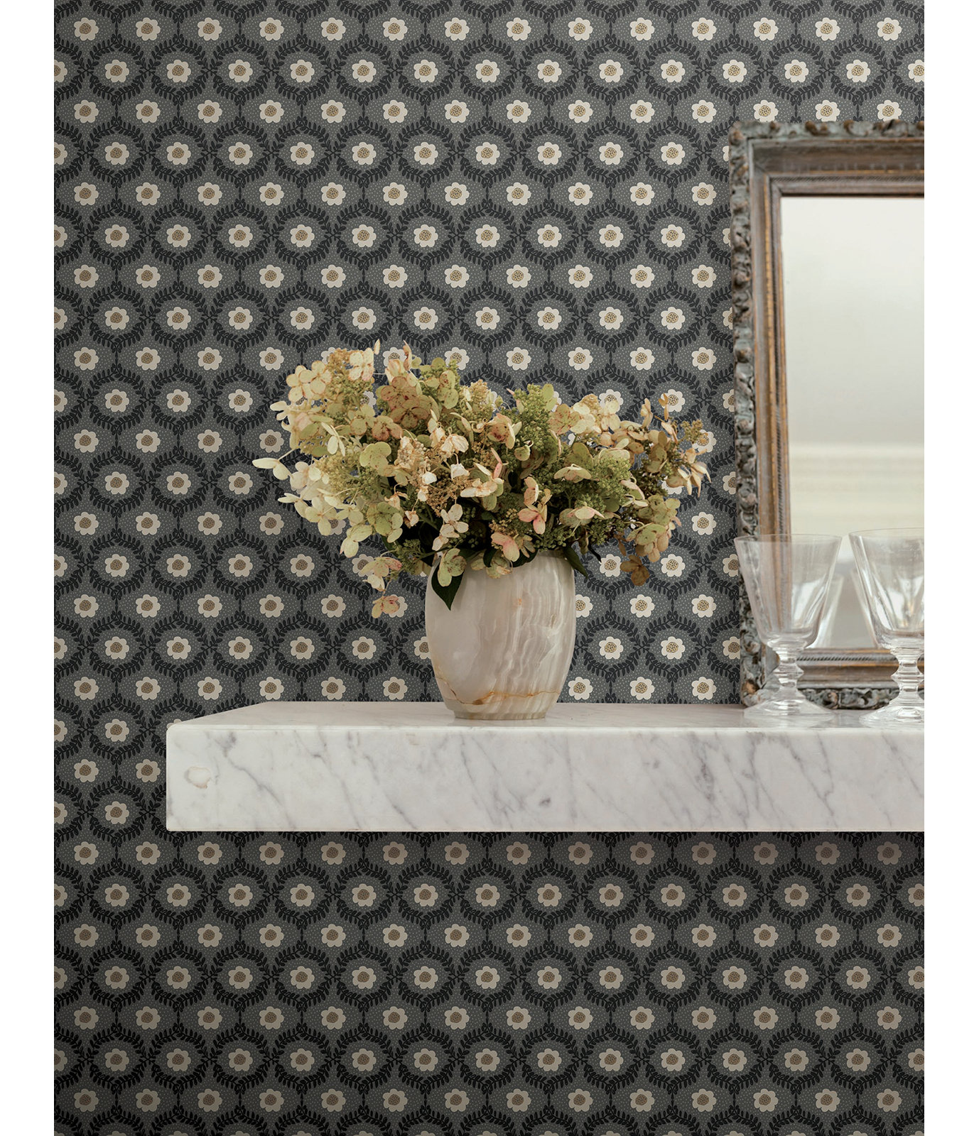Rifle Paper Co. Emma Wallpaper Double Roll, Black