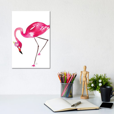 Flamingo Flaunt 1 Piece Wrapped Canvas Wall Art