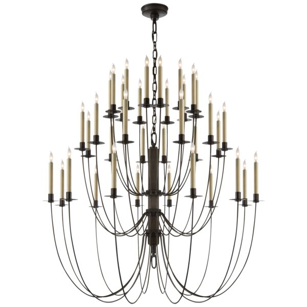 Visual Comfort Studio Palma 6-Light Chandelier in Burnished Brass by Thomas  O'Brien