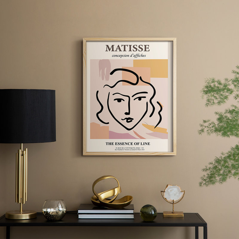 Matisse LXII, reproduction d'art encadrée - bois massif, H 11 po x l 9 po