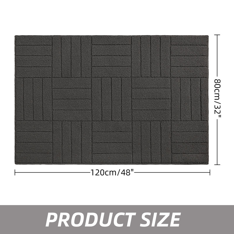 Stain Resistant Non-Slip Door Mat, Charcoal, 32" W x 48" L