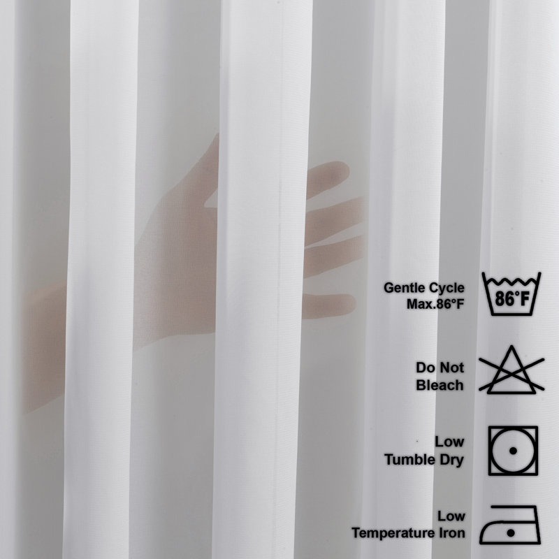 Pinch Pleated Extra Long Sheer Curtain Single Panel, White, 245cm Width x 145cm Drop