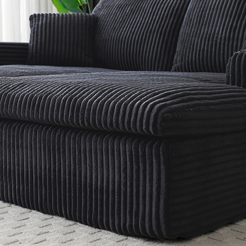 Chaise longue d'intérieur 64 po x 46 po, Noir