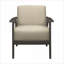 Fauteuil d'appoint en tissu et bois d'hévéa massif