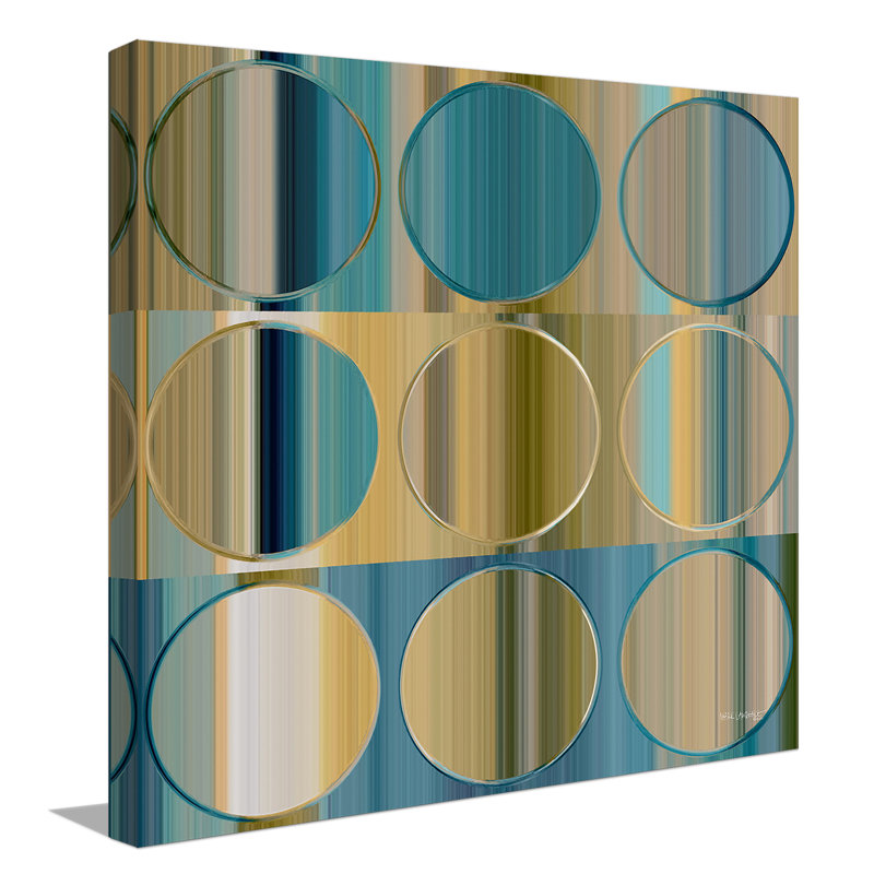 « cercles et carrés 48 », impression, H 18 po x l 18 po x P 1 po, Toile tendue