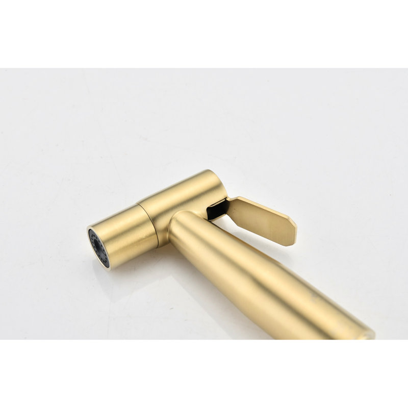 Bidet For Toilet Use - Handheld, Brushed Gold Metal, Hygienic Wash Appliance, Adjustable Spray Force, Corrosion Finish Handheld Hygiene Improving Aid, , Corrosion Resistance