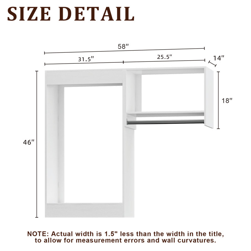 Modular Closet System, Versatile and Customizable Walk-In Design for Efficient Storage and Organization, 58" Wide