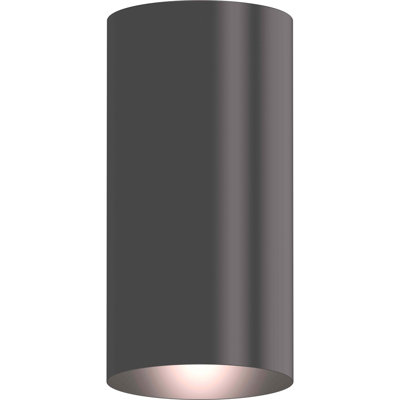  1-Light Indoor or Outdoor Antique Bronze Aluminum Flush Mount Cylinder Ceiling Fixture