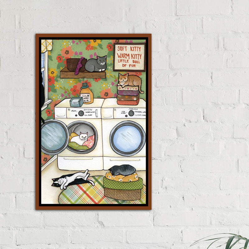 « little ball of fourrure » par marie morath-impression sur image, Toile avec cadre en bois classique