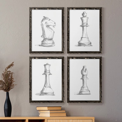 Chess Room Study I, toile encadrée de qualité supérieure - prête à être accrochée