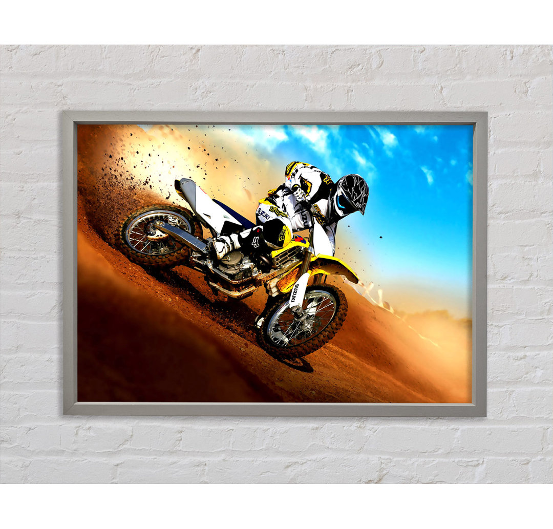 Suzuki Motocross - Einzelbildrahmen Kunstdrucke auf Leinwand