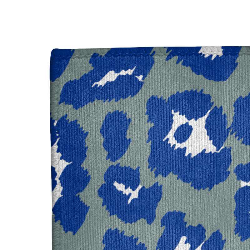 Imprimé animal gris/bleu/Tapis décoratif blanc, Rectangle 3 pi x 5 pi