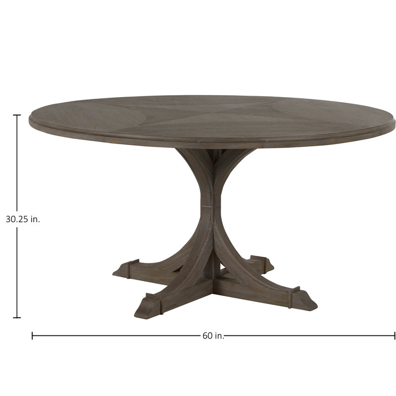 Adams 60" Pedestal Dining Table, Vintage Gray