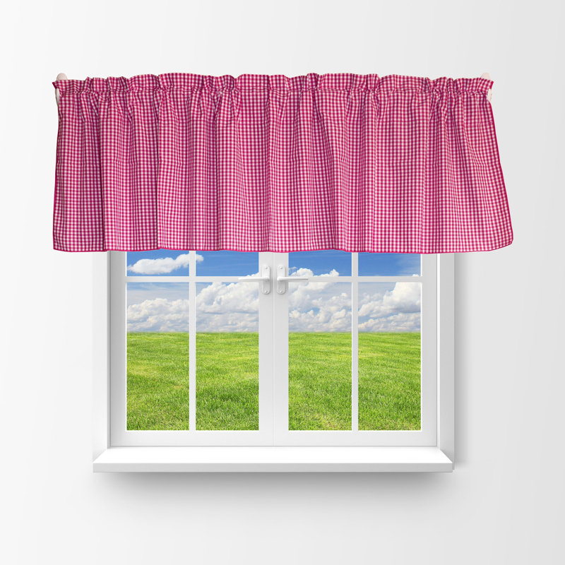 Cantonnière à carreaux Gingham, 58" W x 16" L, Fuchsia