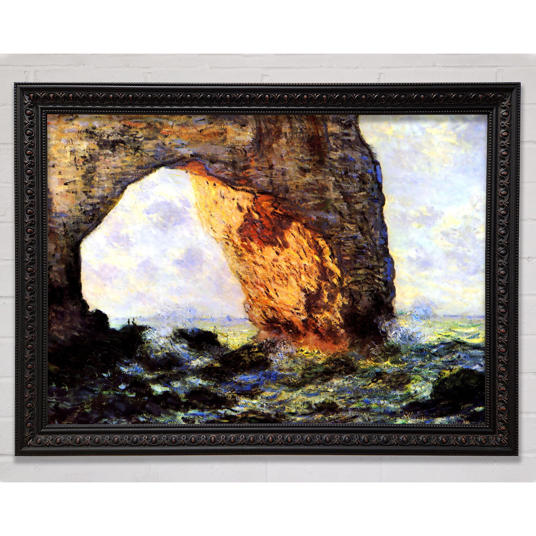 Monet Die Klippe bei Etretat Gerahmter Druck