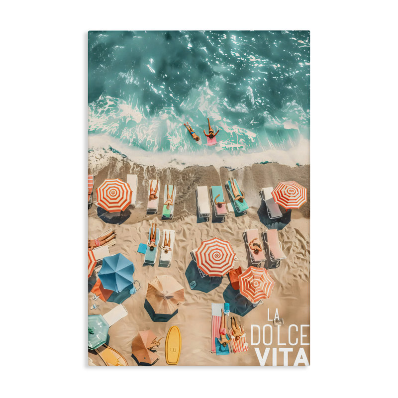 Toile de plage La Dolce Vita, design par LSR Design Studio, H 24 po x l 16 po
