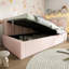 Lit de jour rembourré avec rangement, canapé-lit simple, canapé-lit simple, lit de jour avec cadre de rangement hydraulique, avec lattes en métal, velours, rose (sans matelas)