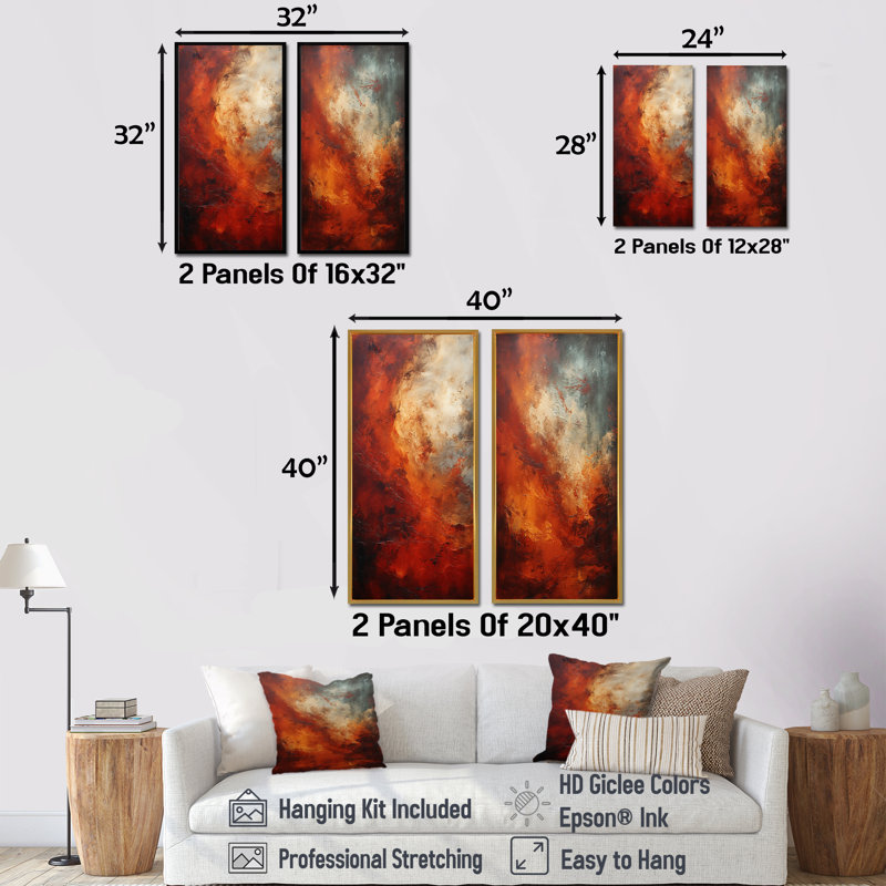 Planète mystérieuse Maroon Mars - planètes, ensemble d'art mural sur toile, H 28 po x l 25 po, Toile tendue
