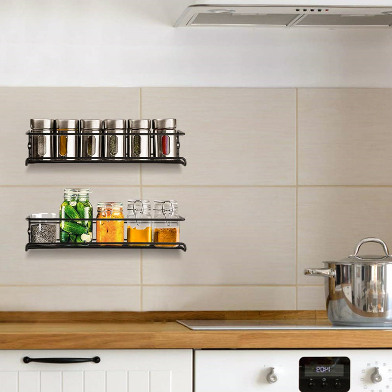 Door Stainless Steel Spice Rack, 6cm H x 29cm W x 6.25cm D