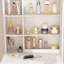 Mini coiffeuse moderne avec miroir à luminosité réglable, rangement intelligent, tablettes à plusieurs niveaux et tabouret rembourré blanc