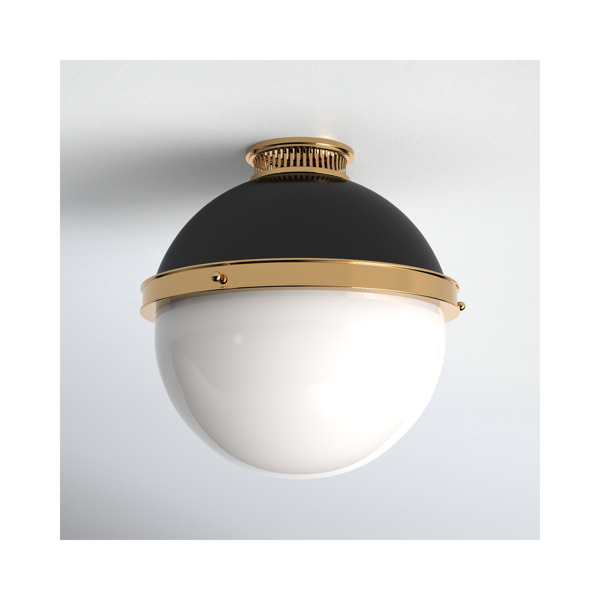 Adrianne Single Light Glass Flush Mount, 9" H x 9.5" W x 9.5" D, Aged/Antique Distressed Bronze