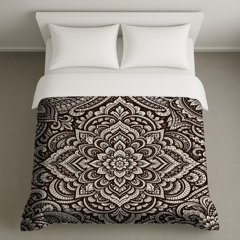Housses de couette complexes à motif mandala, Lit simple
