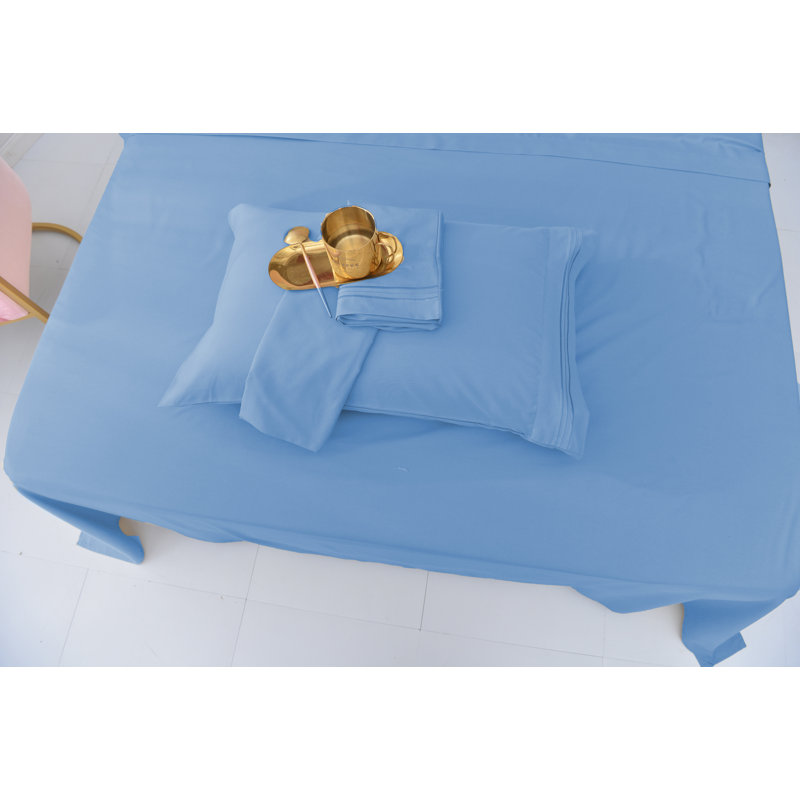 Rayon from Bamboo Sheet Set, Twin, Blue