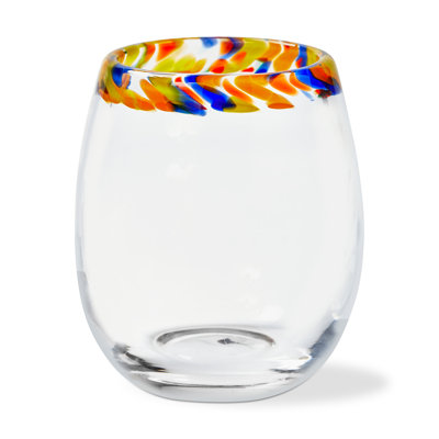 Kaleidoscope Stemless Wine Glass Clear Everyday 16 Oz