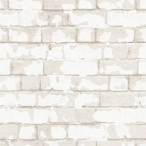 Rouleau de papier peint effet brique Nostalgie Steampunk L 33 pi x l 21 po, Crème/beige