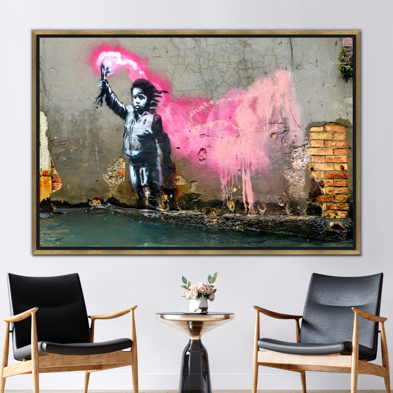Graffiti Banksy, enfant émouvant, décoration murale - affiche d'art de rue audacieuse pour décoration intérieure moderne