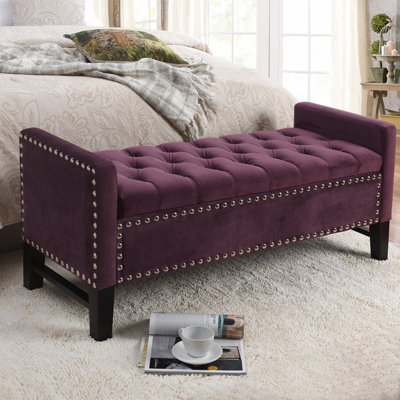 Tess Velvet Upholstered Storage Bench