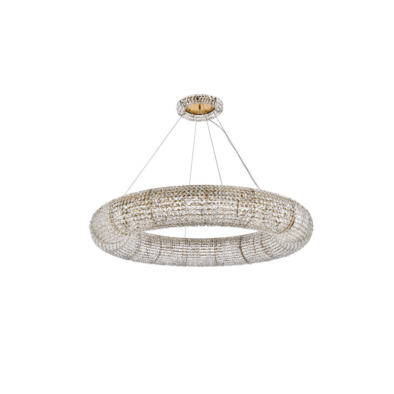 Gonzalas 20 - Light Dimmable Wagon Wheel Chandelier, Gold