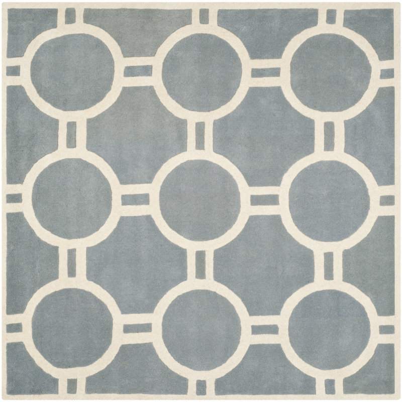 Teresita Hand Tufted Wool Geometric Rug, Square 7'