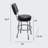 Retro Home Single Ring Upholstered Swivel Bar & Counter Stool with Back-48367128-18734016