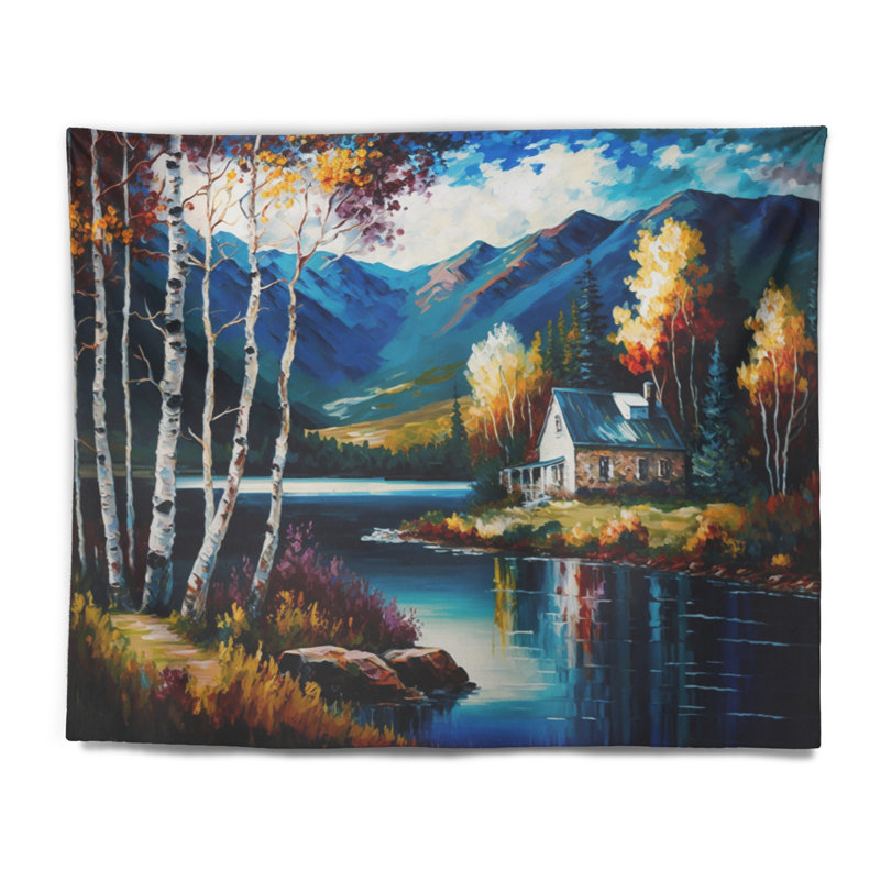 Tapisserie avec punaises en polyester, H 50 po x l 60 po