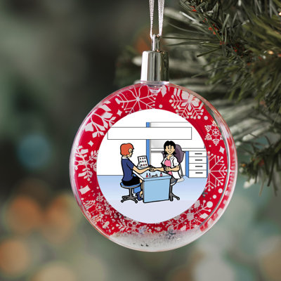 Personalized Manicurist Nail Tech  Female Christmas Snow Globe Ornament