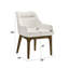 Chaise d'appoint rembourrée en chenille beige avec pieds en chêne rétro (ensemble de 2)