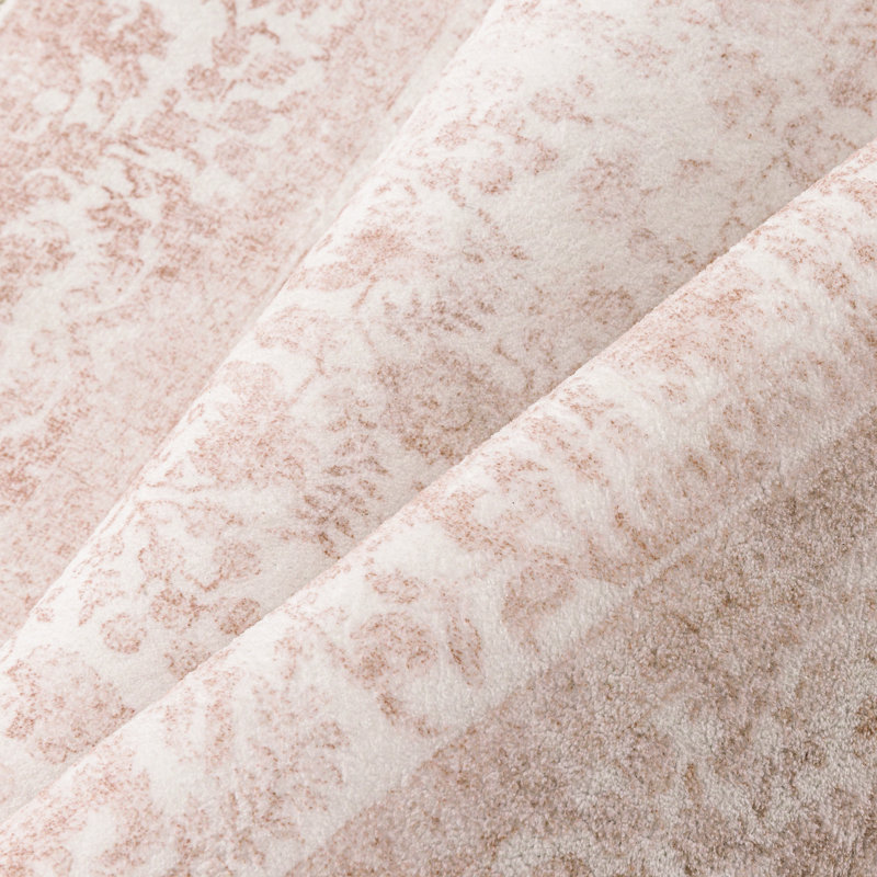 Tapis rose lavable Lilah, Rose, Rectangle 4' x 6'