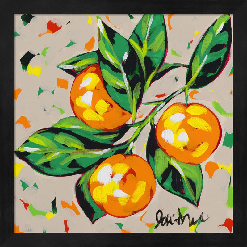 Dessin de fruits, citrons et oranges par Jodi Augustine, art encadré (ensemble de 2)