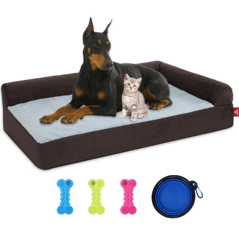 Polyester Pet Bed, Medium (30" W x 20" D x 7" H), Dark Brown