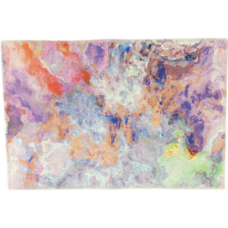 Abstract Area Rug in Passiflora, Runner 2' x 8'