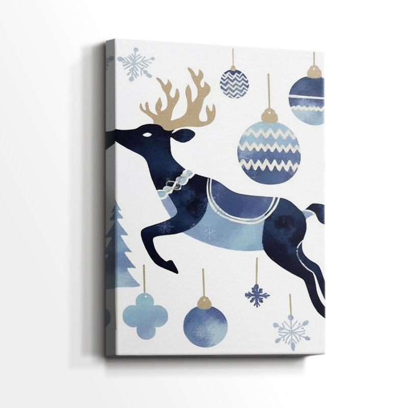 Frostlit Bells at Midnight-Premium Gallery Wrapped Canvas, 18" H x 12" W