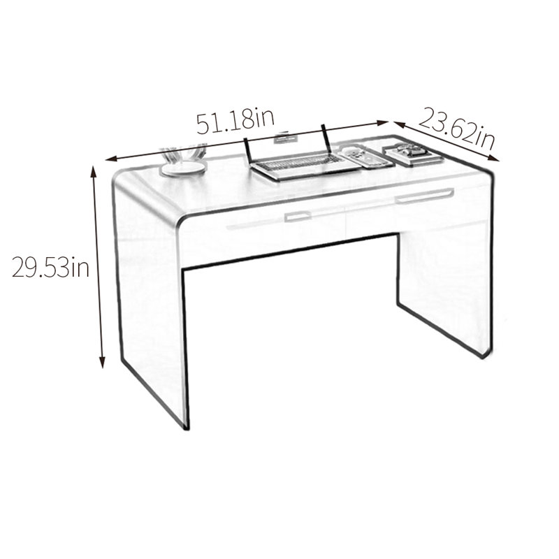 Bureau d'ordinateur Goodlow, H 29,53 po x l 51,18 po x P 23,62 po, Noir
