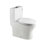 Toilette compacte ronde monobloc à double chasse de 1,28 gallon par chasses avec siège à fermeture en douceur, chasse test de chasse MaP 1000G